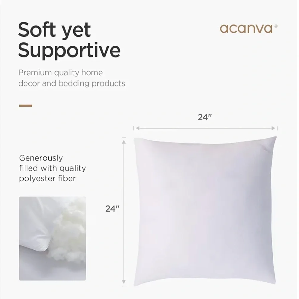 4 Pieces New in Vac-Sealed Pkging Premium 24” Square White Pillow Inserts Set